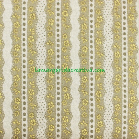 Tela Japonesa Cenefa Flor Diana de Algodón para patchwork y costura creativa en la margarida creativa 1