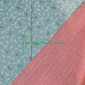 Tela Japonesa Reversible Libélulas Shantung Ao de algodón para patchworkn y costura 1