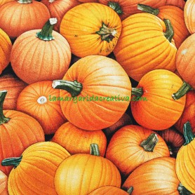 Tela Calabazas halloween y castañada Naranja en tienda telas y merceria 1