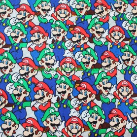 Tela Mario Bross Luigi Videojuego Nintendo de Algodón en tienda mercería telas 1