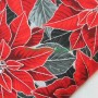 Tela Navidad Japonesa Holiday Flourish Metalic Poinsettia Roja 5