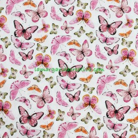 Tela Mariposas Rosa Algodón Patchwork y costura la margarida creativa 1
