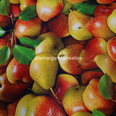 TELA ALGODÓN PERAS PATCHWORK Y COSTURA