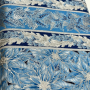 Tela Navidad Japonesa Ponsetia Azul Holiday Flourish Metalic 3