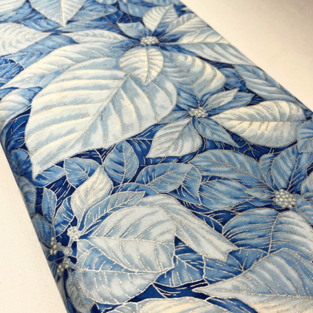 copy of TELA PATCHWORK NAVIDAD PONSETIA BLANCA, GRIS Y PLATA