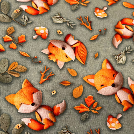 copy of TELA ZORROS BOSQUE FONDO NARANJA