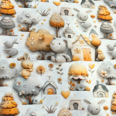 copy of TELA ZORROS BOSQUE FONDO NARANJA