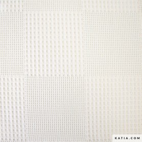 TELA NIDO DE ABEJA CON DISEÑO PATCHWORK EN COLOR CRUDO