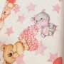 Tela patchwork  infantil zoo baby rosa corazones, estrellas, ositos, hipopotamo, conejito y elefantitos 4