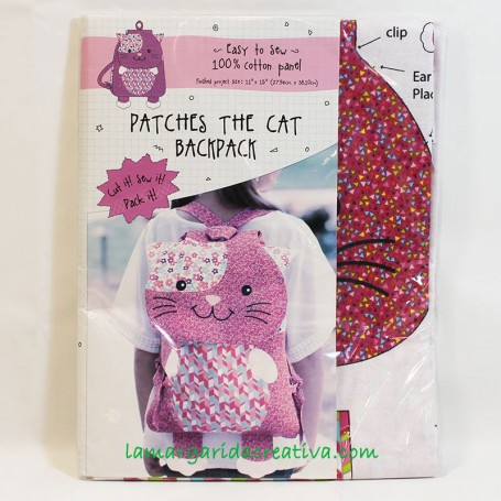 Kit patchwork Mochila Infantil Kitty Gatita rosa y lila 4