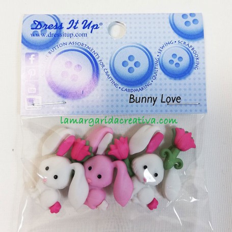 Botones decorativos patchwork infantiles Conejitos Bunny Love