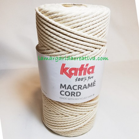 Hilo cordón, cuerda macramé cord reciclado katia color crudo lamargaridacreativa 4