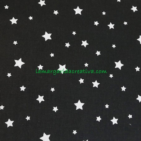 Tela patchwork estrellas fondo negro lamargaridacreativa 4