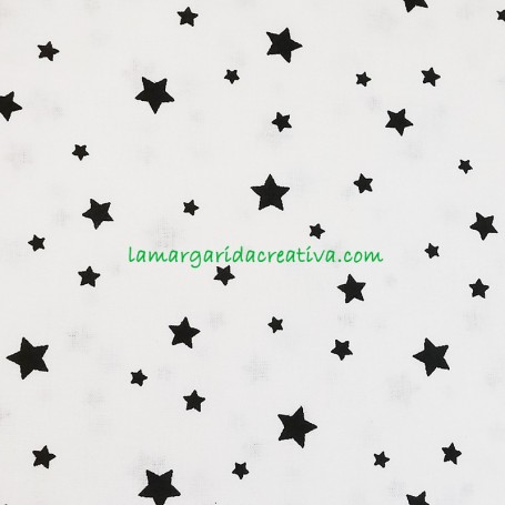 Tela patchwork estrellas negras sobre blanco lamargaridacreativa 4