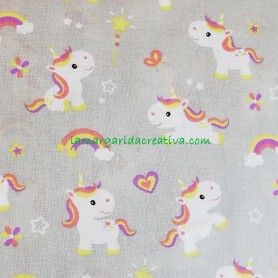 Tela patchwork unicornios arcoiris piedra lamargaridacreativa 3