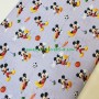 Tela patchwork Disney Mickey futbol y basquet rayas en la margaridacreativa