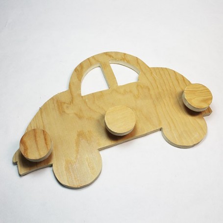 Colgador coche madera para decorar
