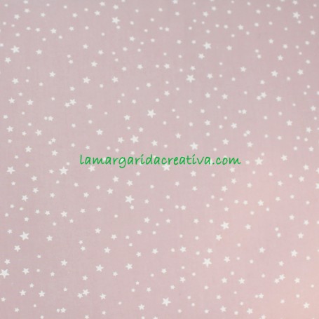 Tela popelín estrellitas fondo rosa palo doris en lamargaridacreativa 4