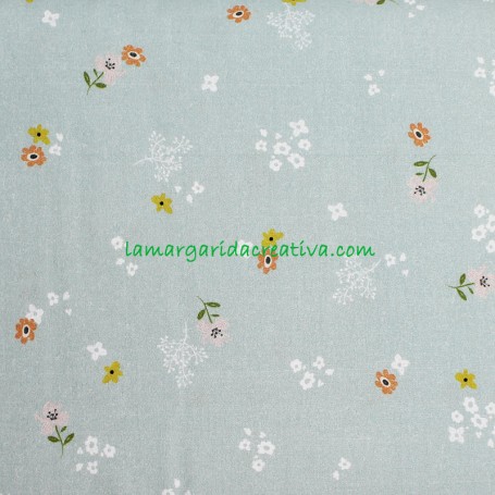 Tela Algodón Estampada Flores Trend Cute