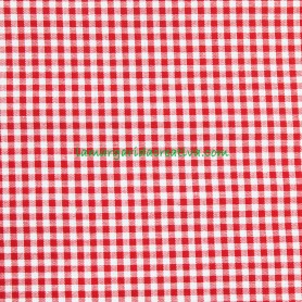 Tela Vichy Rojo Cuadros Algodón confección patchwork y costura lamargaridacreativa