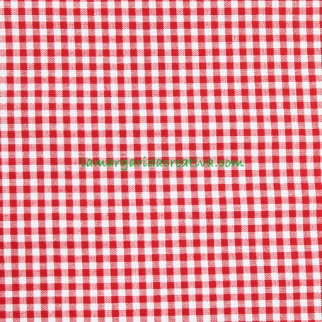 Tela Vichy Rojo Cuadros Algodón confección patchwork y costura lamargaridacreativa