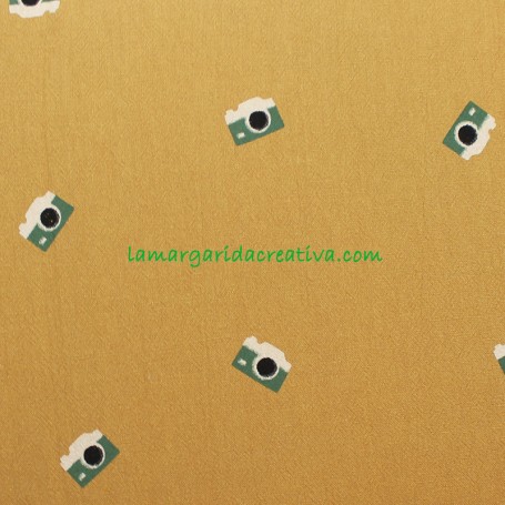 Tela Ructic Cotton Cámaras Adventure Verde Kaky katia tienda telas merceria online la margarida 1