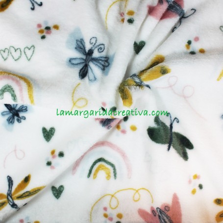 Tejido Coralina  Arco iris en tienda mercería y telas 1