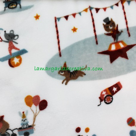 Tejido Coralina Circo en tienda telas y mercería la margarida creativa 2