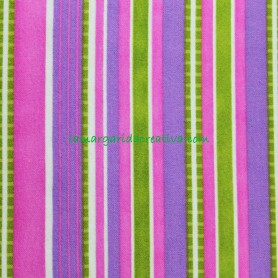 Foto tela franela rayas verdes y rosas tienda telas merceria la margarida 1