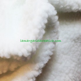 Tela tejido borreguito borrego color blanco en lamargaridacreativa 1